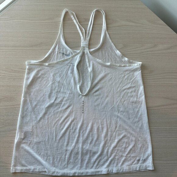 White Nike DriFit Strappy Athletic Tank Top - Picture 5 of 8
